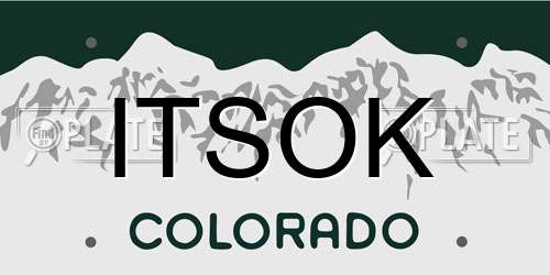 ITSOK Colorado License Plate