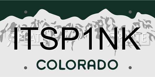 ITSP1NK Colorado License Plate