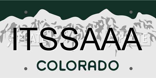 ITSSAAA Colorado License Plate