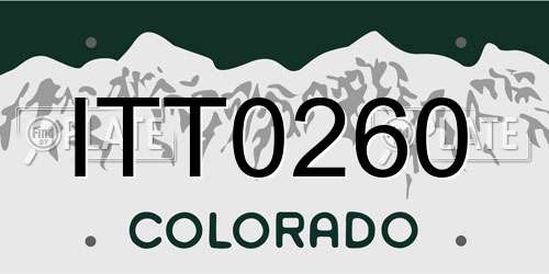 ITT0260 Colorado License Plate