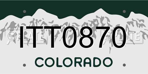 ITT0870 Colorado License Plate