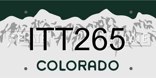 ITT265 Colorado License Plate