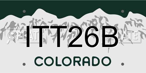 ITT26B Colorado License Plate
