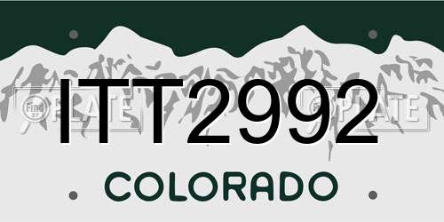 ITT2992 Colorado License Plate