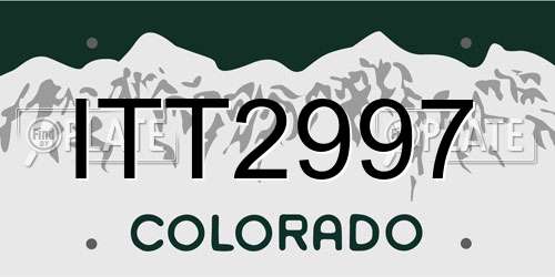 ITT2997 Colorado License Plate