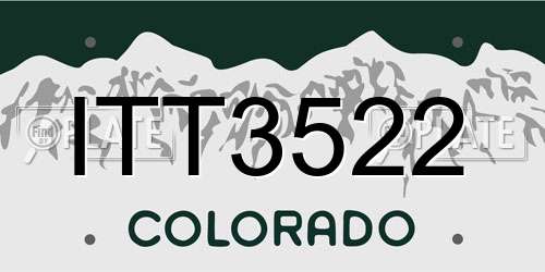 ITT3522 Colorado License Plate