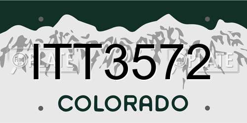 ITT3572 Colorado License Plate