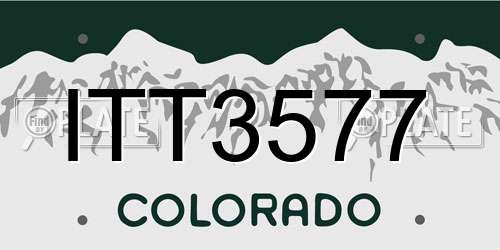 ITT3577 Colorado License Plate