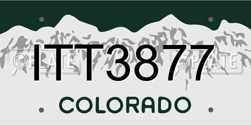 ITT3877 Colorado License Plate