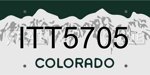 ITT5705 Colorado License Plate