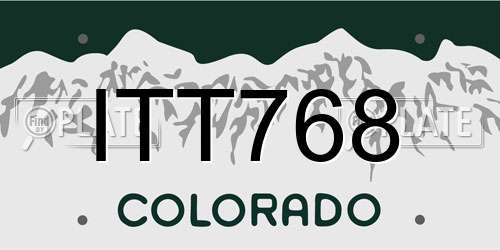 ITT768 Colorado License Plate