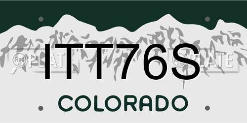ITT76S Colorado License Plate