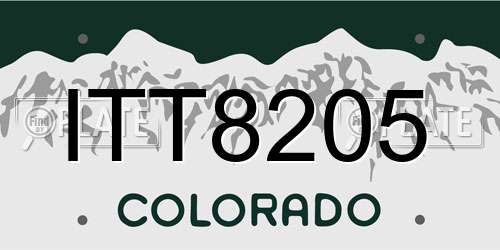 ITT8205 Colorado License Plate