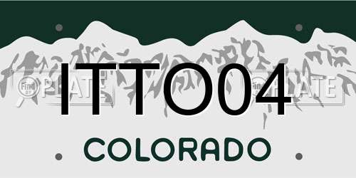 ITTO04 Colorado License Plate