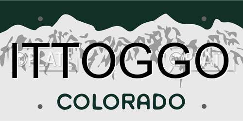 ITTOGGO Colorado License Plate