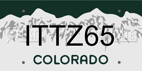 ITTZ65 Colorado License Plate