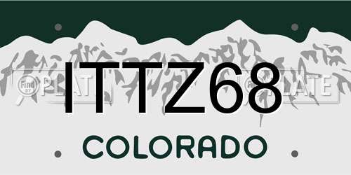 ITTZ68 Colorado License Plate