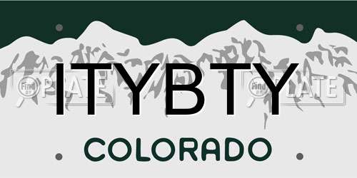 ITYBTY Colorado License Plate