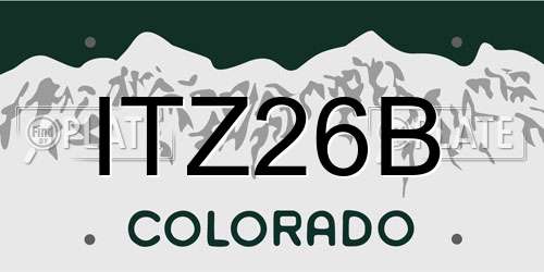 ITZ26B Colorado License Plate