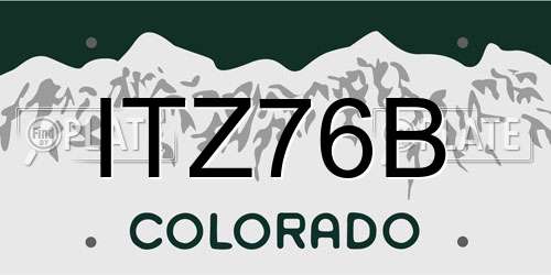 ITZ76B Colorado License Plate