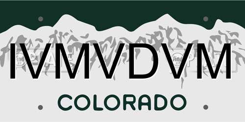 IVMVDVM Colorado License Plate