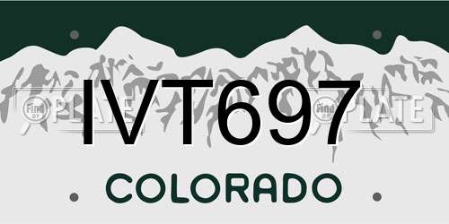 IVT697 Colorado License Plate