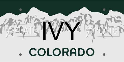 IVY Colorado License Plate