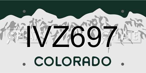 IVZ697 Colorado License Plate