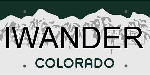 IWANDER Colorado License Plate