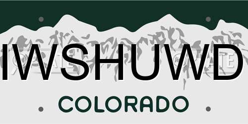 IWSHUWD Colorado License Plate