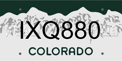 IXQ880 Colorado License Plate