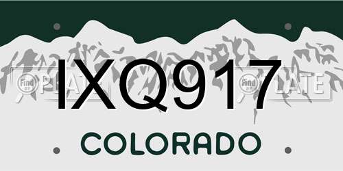 IXQ917 Colorado License Plate