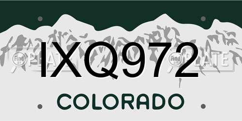 IXQ972 Colorado License Plate