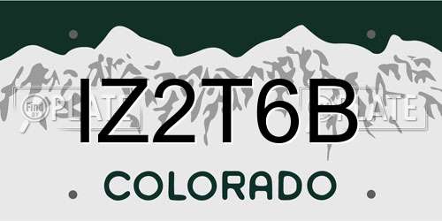 IZ2T6B Colorado License Plate