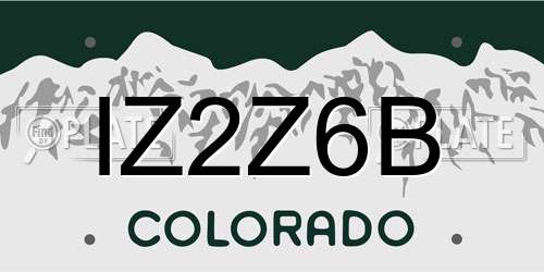 IZ2Z6B Colorado License Plate