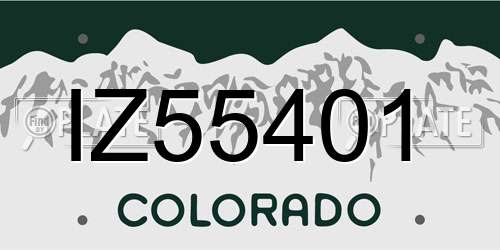 IZ55401 Colorado License Plate