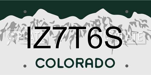 IZ7T6S Colorado License Plate
