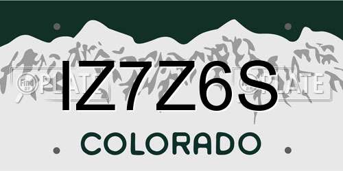 IZ7Z6S Colorado License Plate