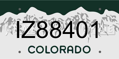 IZ88401 Colorado License Plate