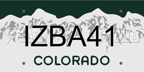 IZBA41 Colorado License Plate