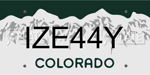 IZE44Y Colorado License Plate