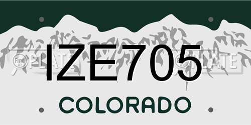 IZE705 Colorado License Plate