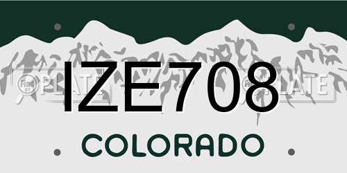 IZE708 Colorado License Plate