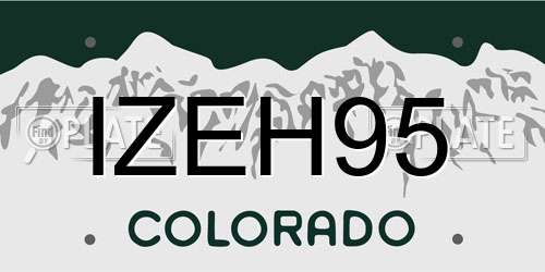 IZEH95 Colorado License Plate