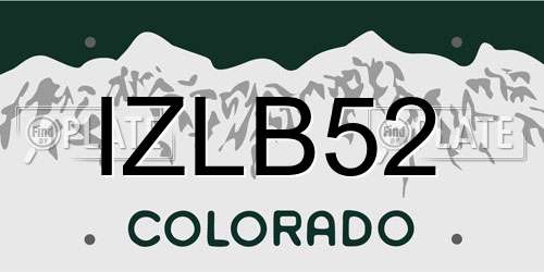 IZLB52 Colorado License Plate