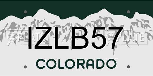 IZLB57 Colorado License Plate