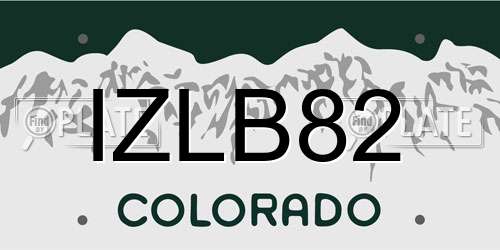 IZLB82 Colorado License Plate
