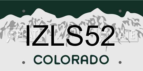 IZLS52 Colorado License Plate