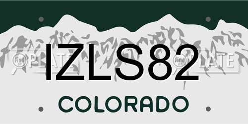 IZLS82 Colorado License Plate