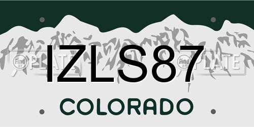 IZLS87 Colorado License Plate